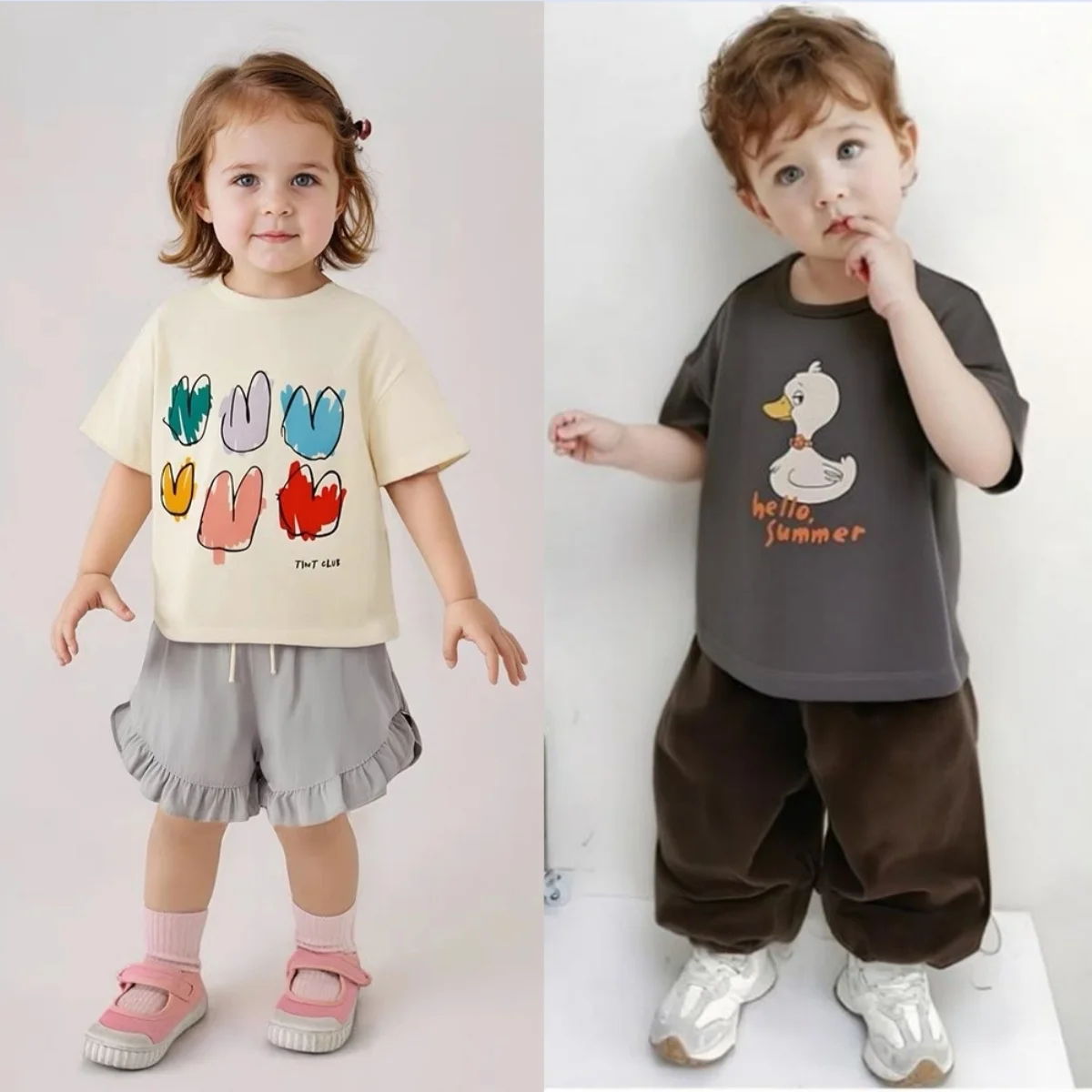 New Summer Baby Kids T-shirts Cartoon Printed Boys Short Sleeve Tees Cute Baby Girls Cotton Loose Tees Children Casual Clothes
New Summer Baby Kids T-shirts Cartoon Printed Boys Short Sleeve Tees Cute Baby Girls Cotton Loose Tees Children Casual Clothes