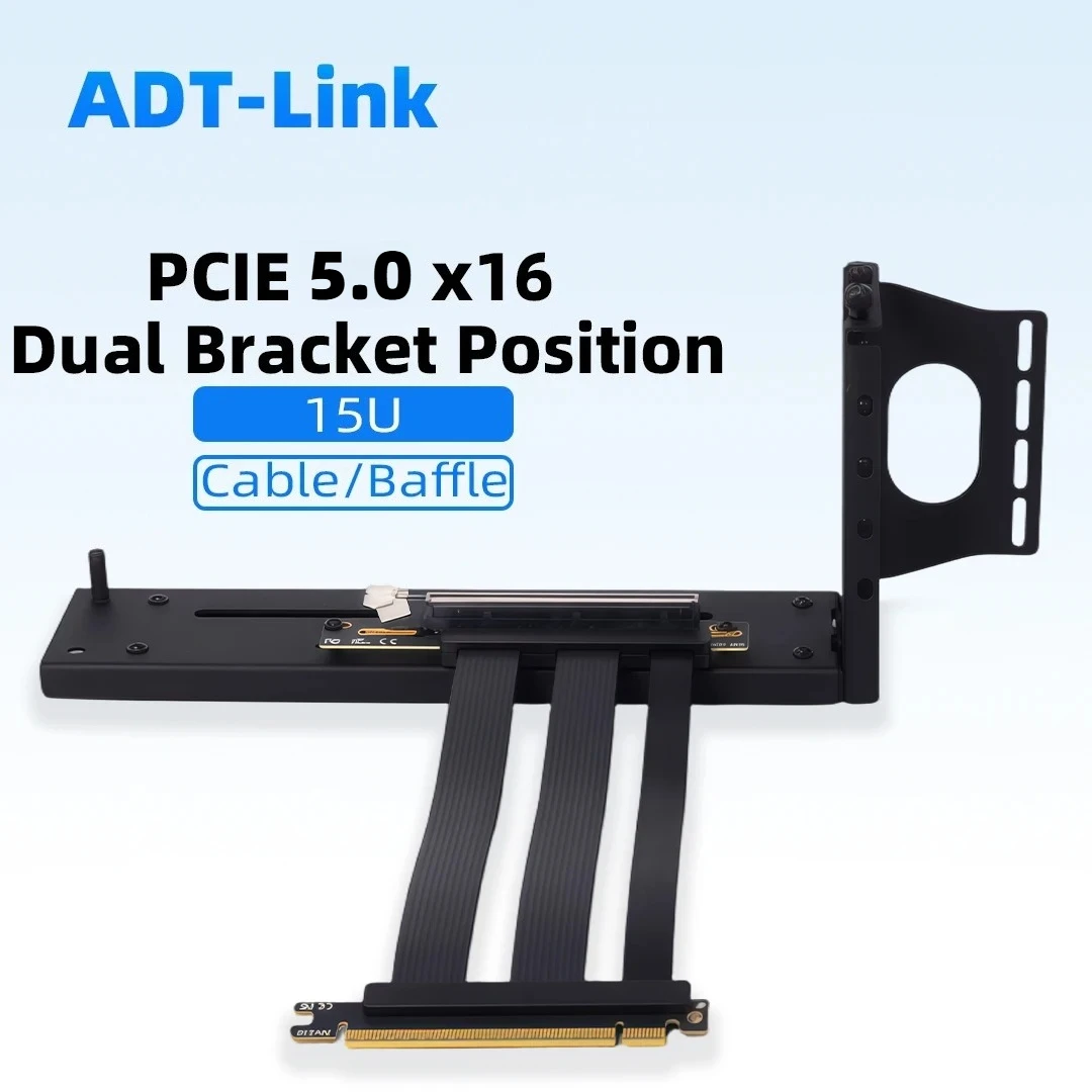 PCIE 5.0 X16 16x Riser Cable 90 180 Degree Bend Adapter Graphics Card Extension t 32GT/s Optional with Bracke for GPU AI
PCIE 5.0 X16 16x Riser Cable 90 180 Degree Bend Adapter Graphics Card Extension t 32GT/s Optional with Bracke for GPU AI