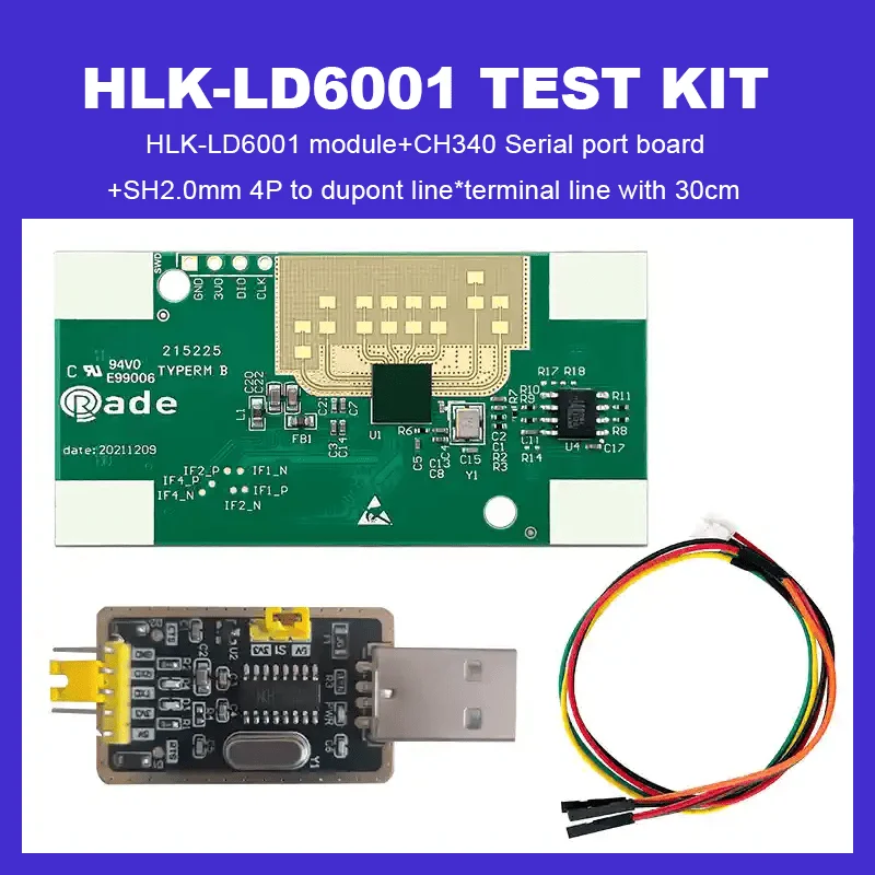 Hi-Link Новый 4T3R 60G HLK-LD6001 Модуль обнаружения радарного датчика с подсчетом человека и отслеживанием mmWave
Hi-Link Новый 4T3R 60G HLK-LD6001 Модуль обнаружения радарного датчика с подсчетом человека и отслеживанием mmWave