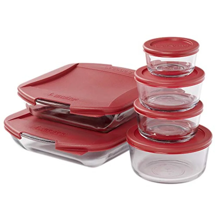 12 Piece Glass Food Storage and Embrace Baking Dish Set with Cherry BPA-Free SnugFit Lids Microwave Oven Freezer and Dishwasher
12 Piece Glass Food Storage and Embrace Baking Dish Set with Cherry BPA-Free SnugFit Lids Microwave Oven Freezer and Dishwasher