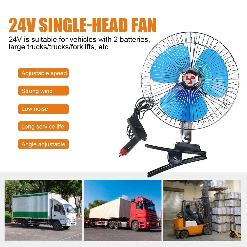 24V Portable Car Cooling Fan 8 Inch Rotation Summer Cooling Fan Strong Wind Multi-Angle Electric Auto Fan with Clip
24V Portable Car Cooling Fan 8 Inch Rotation Summer Cooling Fan Strong Wind Multi-Angle Electric Auto Fan with Clip