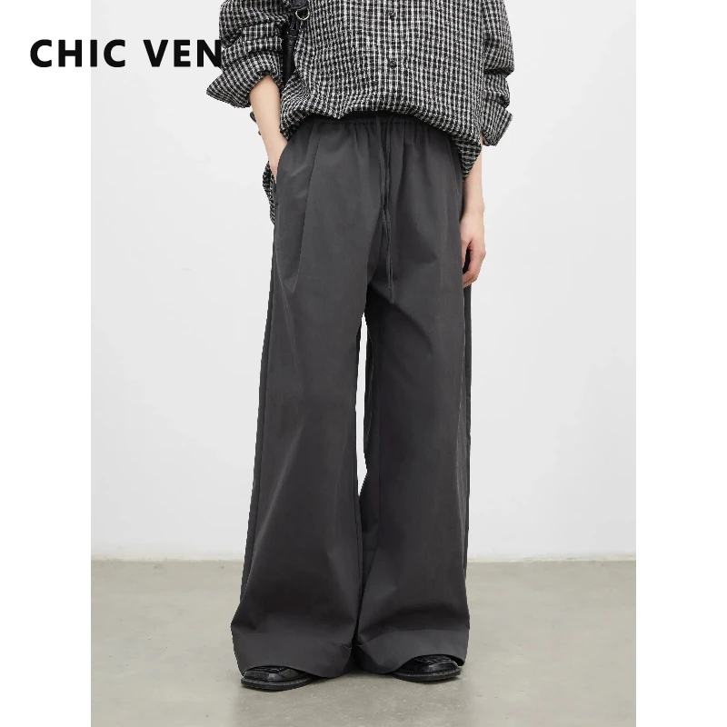 CHIC VEN New Women Pants Solid Loose Casual Retro Elastic Waist Drawstring Pleated Female Texture Trousers Spring Autumn 2026
CHIC VEN New Women Pants Solid Loose Casual Retro Elastic Waist Drawstring Pleated Female Texture Trousers Spring Autumn 2026