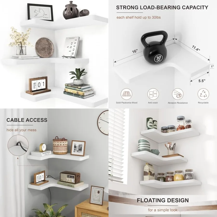 Corner Floating Shelves, Wall Shelf Set of 3, Shelves for Wall Storage, Solid Wood Shelves for Storage, Wall Mount Wooden Displ
Corner Floating Shelves, Wall Shelf Set of 3, Shelves for Wall Storage, Solid Wood Shelves for Storage, Wall Mount Wooden Displ