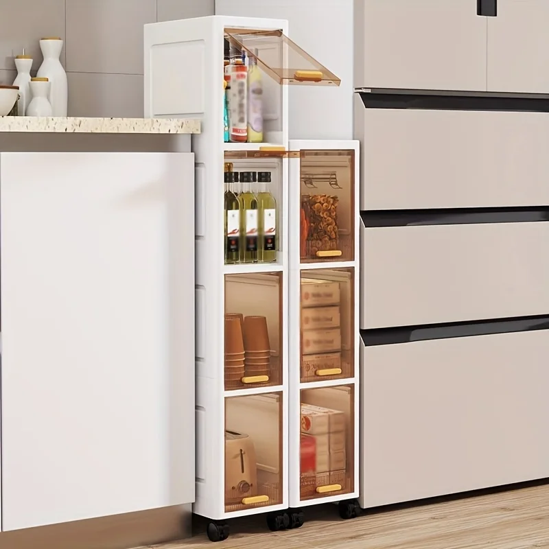 3/4/5 Tier Narrow Bathroom Storage Cabinet, Portable Shower Supplies Storage Cabinet with Wheels, Space Saving Stackable
3/4/5 Tier Narrow Bathroom Storage Cabinet, Portable Shower Supplies Storage Cabinet with Wheels, Space Saving Stackable