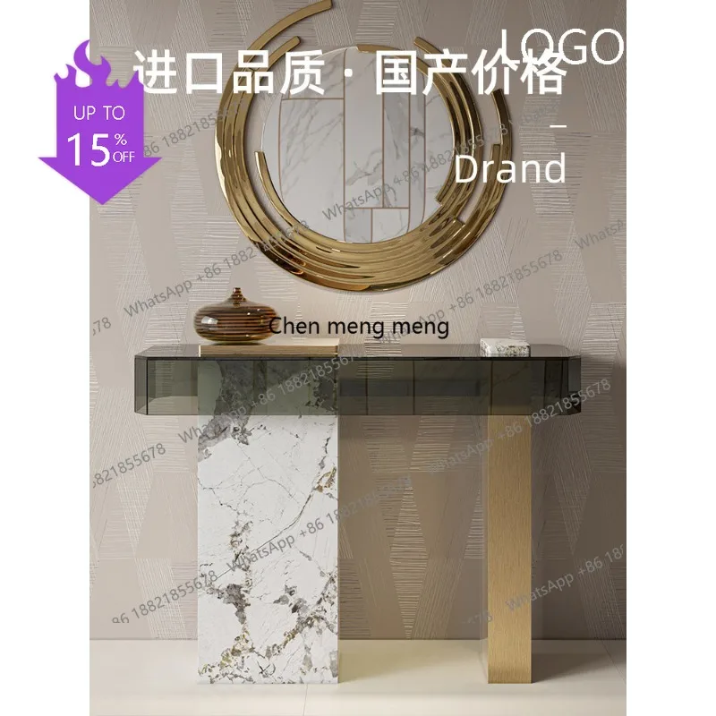 Q181 Postmodern light luxury marble entrance table Entry foyer Minimalist Italian entrance table
Q181 Postmodern light luxury marble entrance table Entry foyer Minimalist Italian entrance table