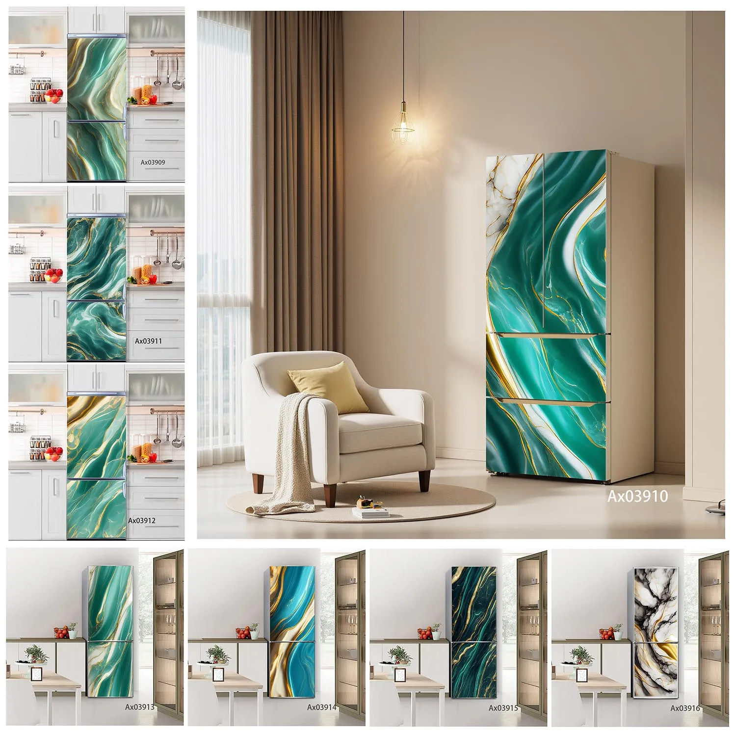 Dark Green Gold Marble Fridge Stickers Self Adhesive Waterproof Refrigerator Cabinets Wardrobe Door Cover for Kitchen Home Decor
Dark Green Gold Marble Fridge Stickers Self Adhesive Waterproof Refrigerator Cabinets Wardrobe Door Cover for Kitchen Home Decor