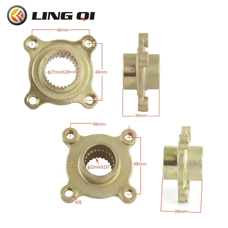 LING QI 4 Stud 4 Hole Axle 28T 23T Spline Spline Mounting Bracket Hub For 125cc 150cc 250cc Go Buggy ATV Vehicle Kart Quad Bike
LING QI 4 Stud 4 Hole Axle 28T 23T Spline Spline Mounting Bracket Hub For 125cc 150cc 250cc Go Buggy ATV Vehicle Kart Quad Bike