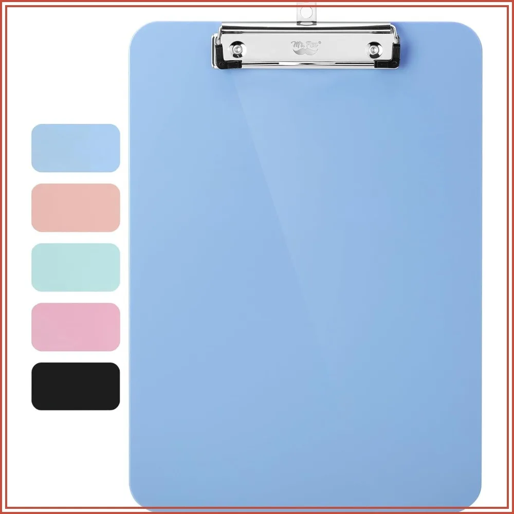 Plastic Clipboard, 12.5" x 9", Low-Profile Metal Clip with Retractable Hanging Hole
Plastic Clipboard, 12.5" x 9", Low-Profile Metal Clip with Retractable Hanging Hole