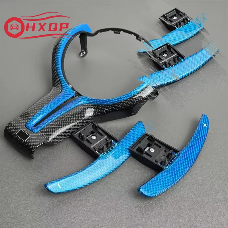 Suitable for BMW carbon fiber M3 M4 M5 new blue carbon fiber shift paddles and steering wheel frame
Suitable for BMW carbon fiber M3 M4 M5 new blue carbon fiber shift paddles and steering wheel frame