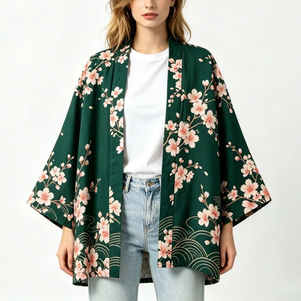 Women Men Japanese Kimono Cardigan Cotton Vintage Floral Sakura Crane Print Summer Beach Cover Up Boho Loose Casual Jacket Robe
Women Men Japanese Kimono Cardigan Cotton Vintage Floral Sakura Crane Print Summer Beach Cover Up Boho Loose Casual Jacket Robe