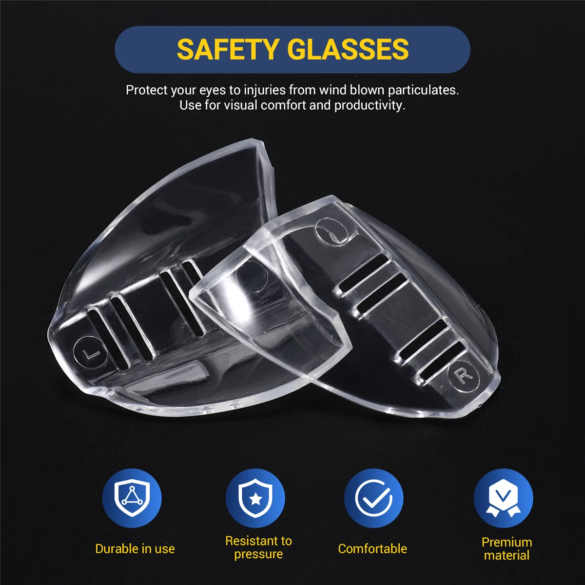Hot Sale 8 Pairs Safety Eye Glasses Side, Slip on Clear Side Shield for Safety Glasses- Fits Most Eyeglasses(M-L)
Hot Sale 8 Pairs Safety Eye Glasses Side, Slip on Clear Side Shield for Safety Glasses- Fits Most Eyeglasses(M-L)