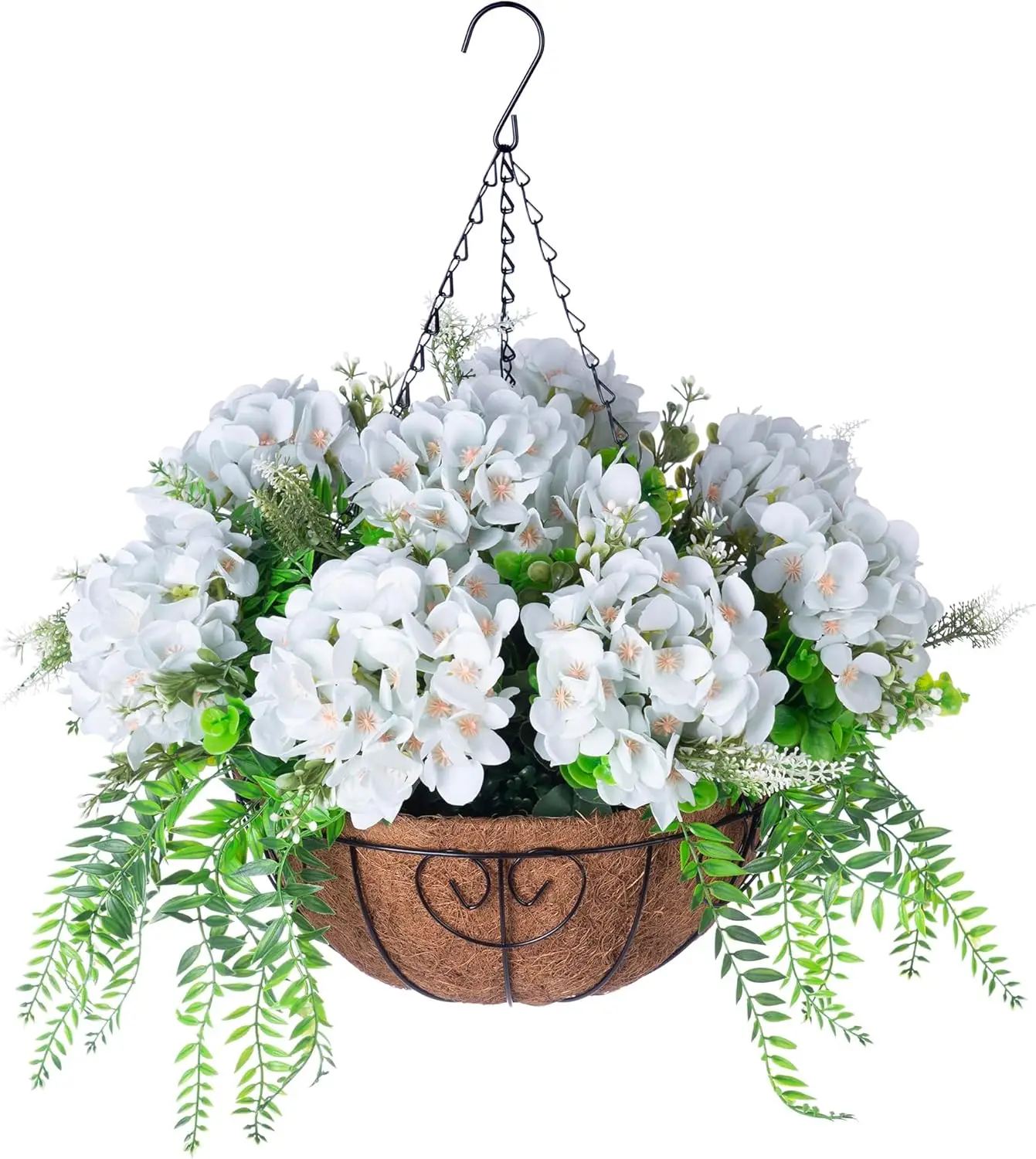 Artificial Flowers in Hanging Basket Planter for Home Spring Summer Decoration, Silk Hydrangea Outdoor Indoor Arrangemen
Artificial Flowers in Hanging Basket Planter for Home Spring Summer Decoration, Silk Hydrangea Outdoor Indoor Arrangemen
