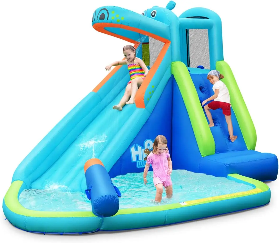 Inflatable Water Slide, Hippo Theme Blow Up Water Park Bounce House for Backyard, Climbing Wall & Slide, Indoor Outdoor Watersli
Inflatable Water Slide, Hippo Theme Blow Up Water Park Bounce House for Backyard, Climbing Wall & Slide, Indoor Outdoor Watersli