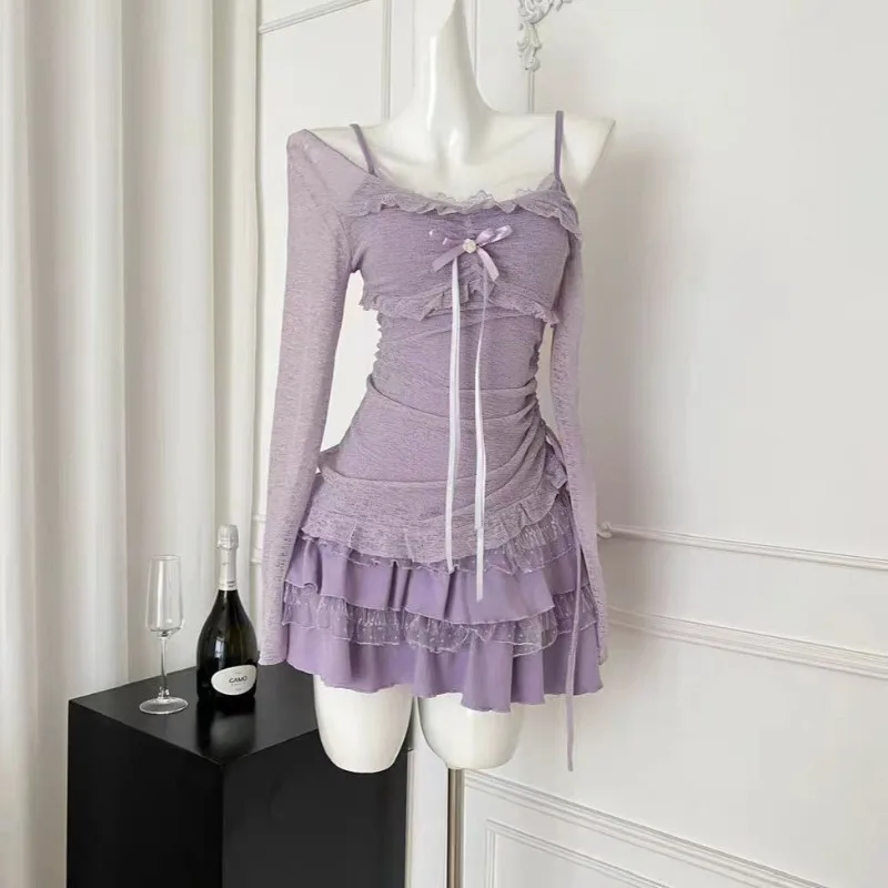 Slim Waist Lace Ruffles Sweet Camisole Cake Dress for Women+ Y2k Long Sleeve Mesh Sun Protection Coat Two Piece Sets
Slim Waist Lace Ruffles Sweet Camisole Cake Dress for Women+ Y2k Long Sleeve Mesh Sun Protection Coat Two Piece Sets