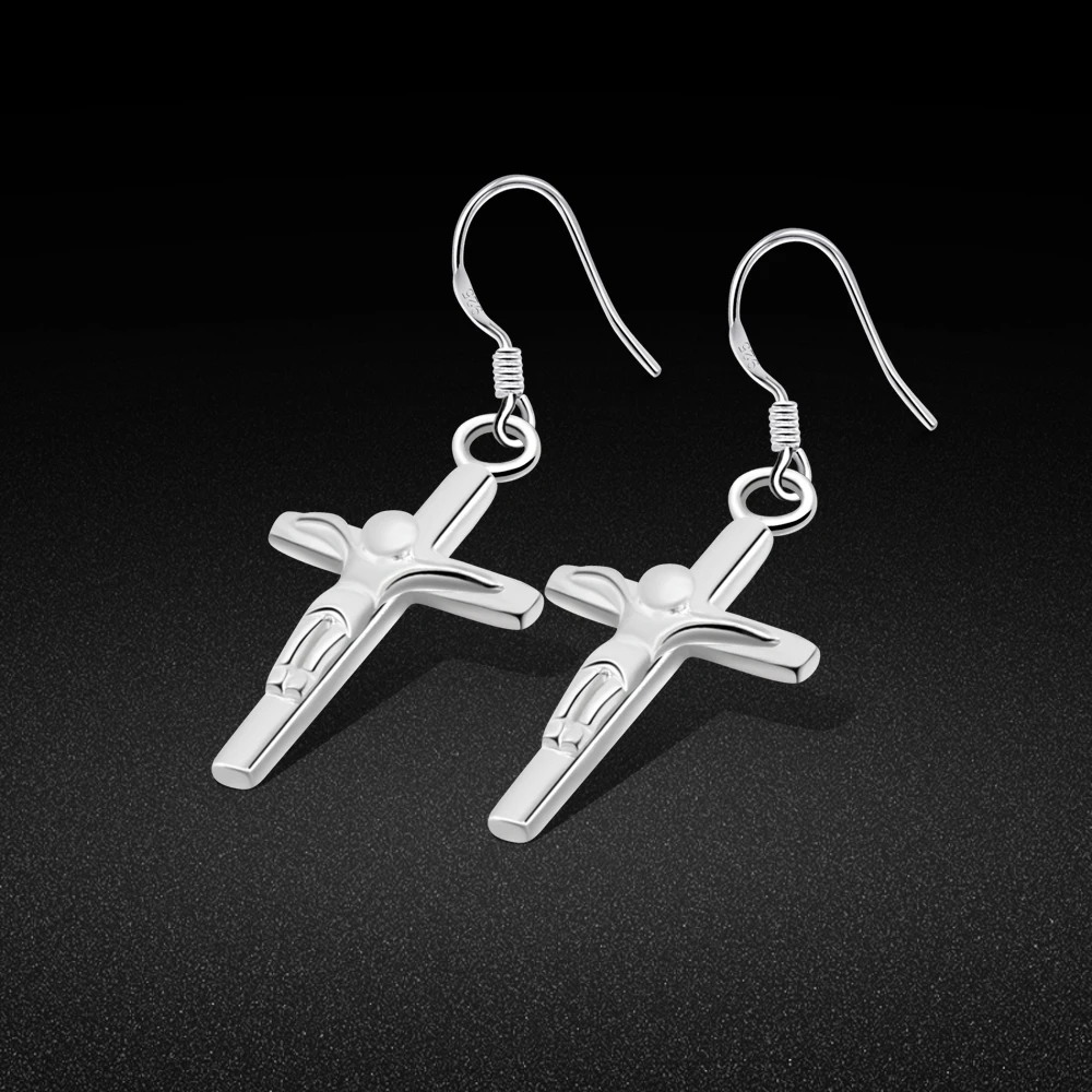 Korean Fashion Dangle Earrings 925 Sterling Silver Cross Women Drop Earrings for Gothic Punk Hip Hop Female Ear Piercing Jewelry
Korean Fashion Dangle Earrings 925 Sterling Silver Cross Women Drop Earrings for Gothic Punk Hip Hop Female Ear Piercing Jewelry