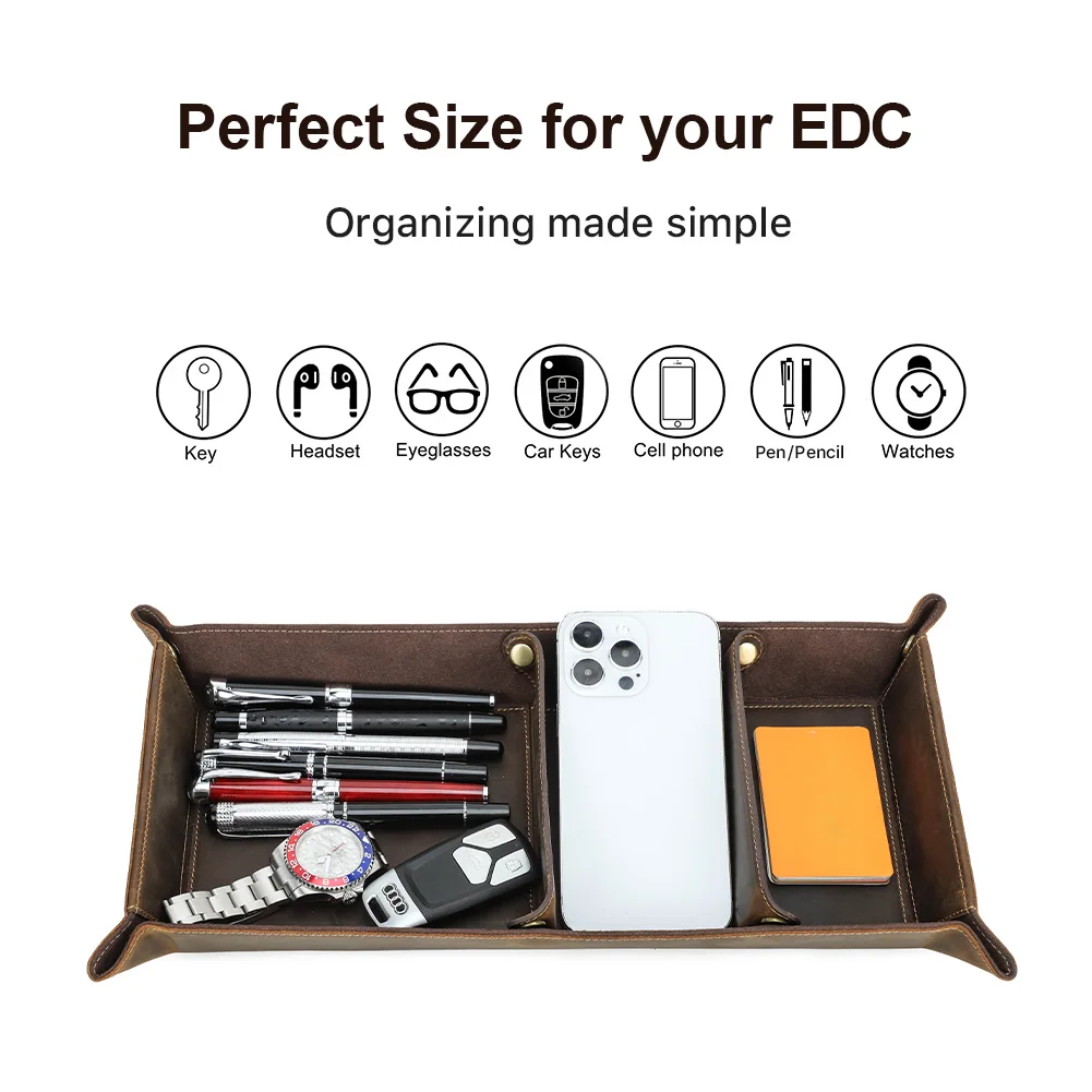 Genuine Leather Desktop Tray Organizer 3 Compartments Durable For Key Jewelry Cosmetic Storage Box Folding Home Decoration
Genuine Leather Desktop Tray Organizer 3 Compartments Durable For Key Jewelry Cosmetic Storage Box Folding Home Decoration