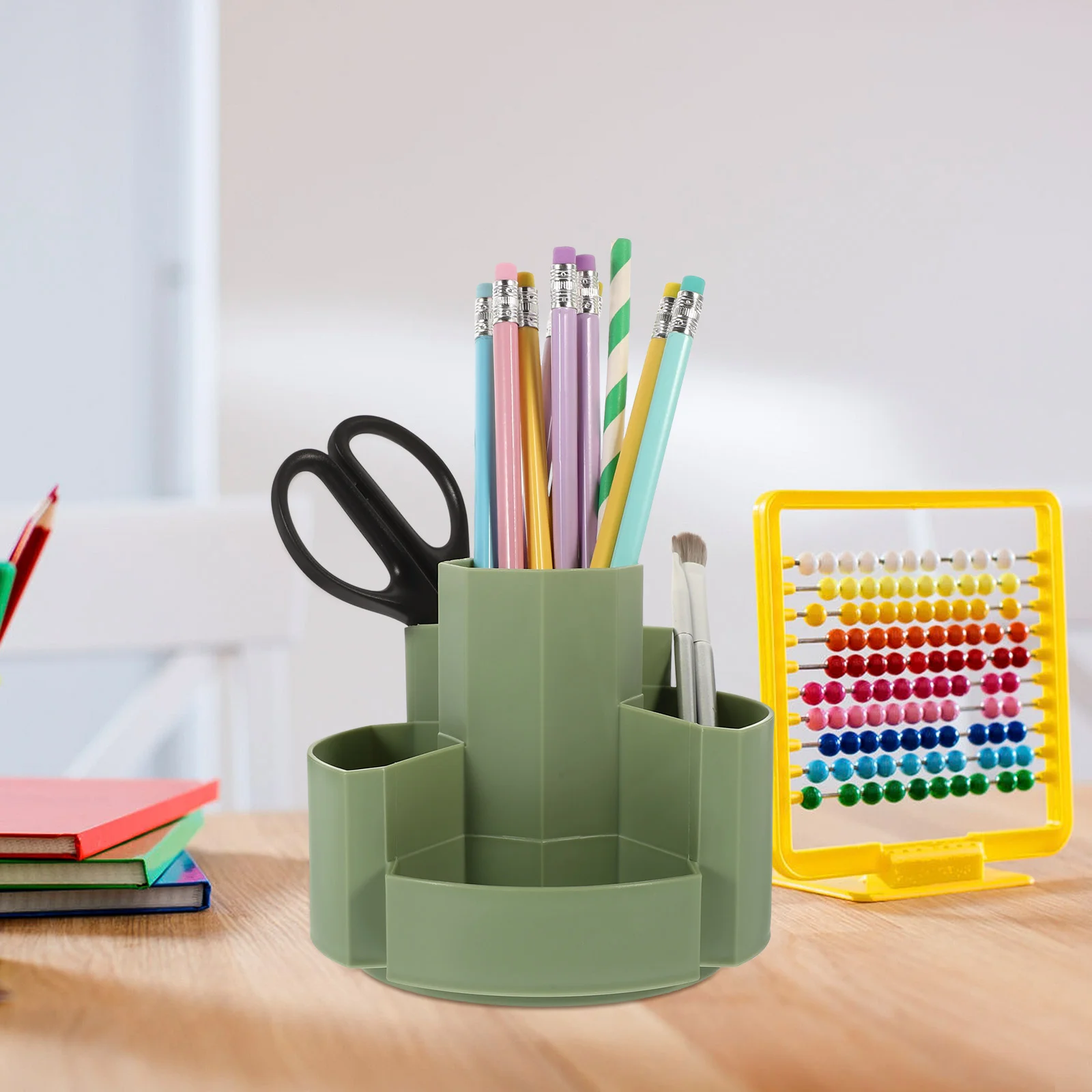Kawaii Desktop Pen Holder 360° Rotatable 5-Gate Large-Capacity Stationery Multi-Function Storage Box (5-Gate Dark Green)
Kawaii Desktop Pen Holder 360° Rotatable 5-Gate Large-Capacity Stationery Multi-Function Storage Box (5-Gate Dark Green)