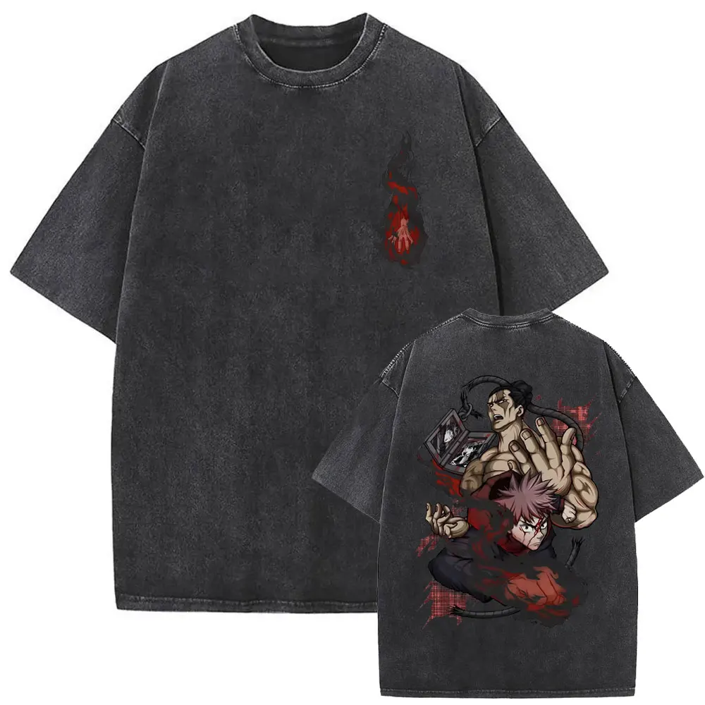 Washed Vintage Anime Jujutsu Kaisen Itadori Yuji and Todo Aoi Graphic Print T Shirt Men Women Hip Hop Fashion Oversized T-shirts
Washed Vintage Anime Jujutsu Kaisen Itadori Yuji and Todo Aoi Graphic Print T Shirt Men Women Hip Hop Fashion Oversized T-shirts