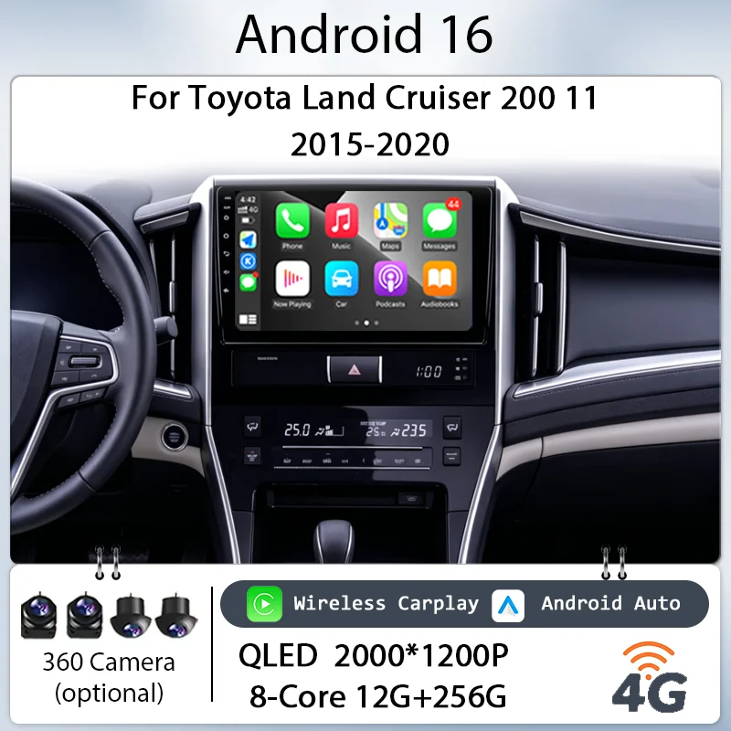 9" Android 16 Wireless CarPlay GPS Navi Bluetooth 4G DSP for Toyota Land Cruiser 200 11 2015-2020 Car Stereo IPS HD Touch Screen
9" Android 16 Wireless CarPlay GPS Navi Bluetooth 4G DSP for Toyota Land Cruiser 200 11 2015-2020 Car Stereo IPS HD Touch Screen