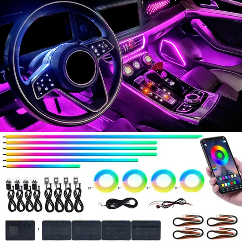 Двухзонная атмосфера 18/22 в 1 искусственная симфония RGB 213 64 цвета Радужный стример неоновый акриловый интерьер Радужный автомобиль
Двухзонная атмосфера 18/22 в 1 искусственная симфония RGB 213 64 цвета Радужный стример неоновый акриловый интерьер Радужный автомобиль