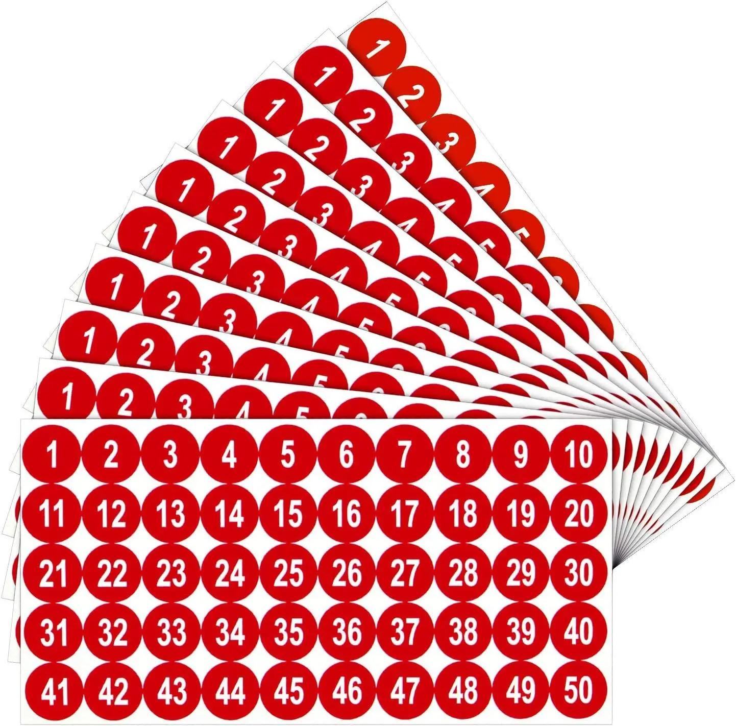 1-50 Number Stickers, 500 Count Waterproof Vinyl Labels for Inventory, Classroom, and Organizing, 1 Inch Red
1-50 Number Stickers, 500 Count Waterproof Vinyl Labels for Inventory, Classroom, and Organizing, 1 Inch Red