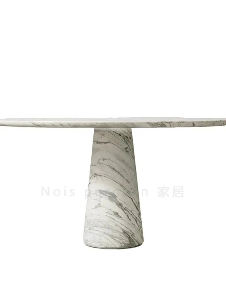 Minimalist natural marble round dining table designer home living room light luxury high-end dining table
Minimalist natural marble round dining table designer home living room light luxury high-end dining table