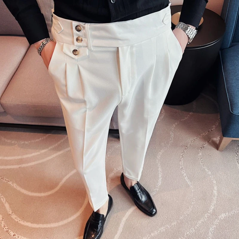 Baggy Men's Suits Pants High Waist White Fabric Chinese Homme Classic Summer 2025 Clothes Offer Spring Formal Male Suit Trousers
Baggy Men's Suits Pants High Waist White Fabric Chinese Homme Classic Summer 2025 Clothes Offer Spring Formal Male Suit Trousers