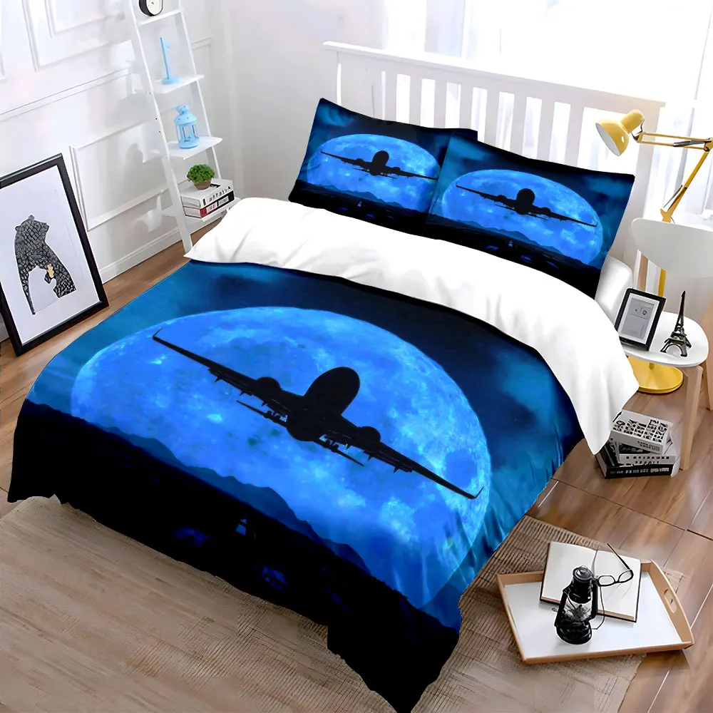 "Airplane Moonlight Art Decor" Bedding Set with 1 Duvet Cover 2 Pillowcases Single Double King Queen, Gift
"Airplane Moonlight Art Decor" Bedding Set with 1 Duvet Cover 2 Pillowcases Single Double King Queen, Gift