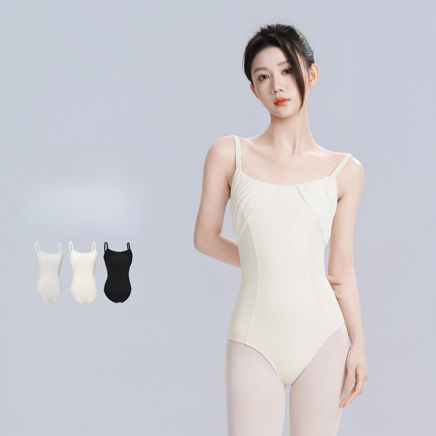Women Camisole Ballet Leotard, Pleated Bust U Low Back Stretchy Sleeveless, Dance Bodysuit for Gymnastics Training Performance
Women Camisole Ballet Leotard, Pleated Bust U Low Back Stretchy Sleeveless, Dance Bodysuit for Gymnastics Training Performance