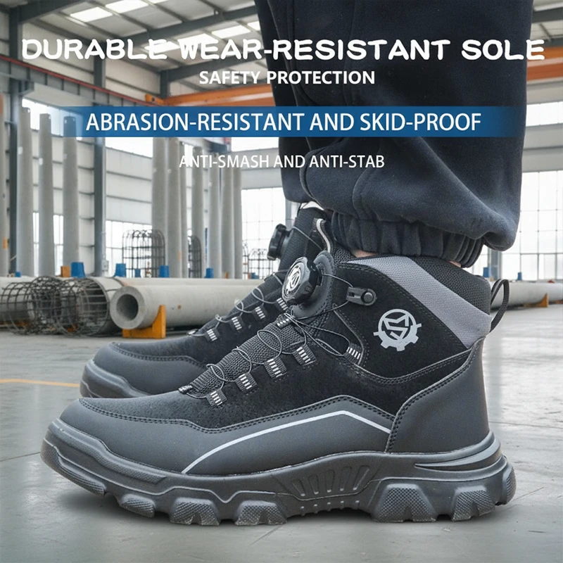Knob buckle men's and women's steel toe cap Kevlar safety shoes work shoes industrial mining boots anti-smash anti-puncture
Knob buckle men's and women's steel toe cap Kevlar safety shoes work shoes industrial mining boots anti-smash anti-puncture