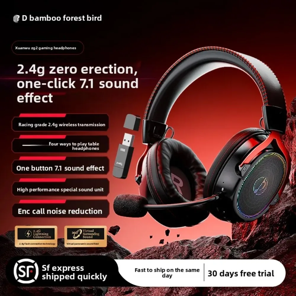 Беспроводная игровая гарнитура Zhulinniao Xuanwu ZG2 с четырьмя режимами, HIFI, низкой задержкой, RGB-подсветкой, долгим временем автономной работы, аксессуары для геймеров, подарки
Беспроводная игровая гарнитура Zhulinniao Xuanwu ZG2 с четырьмя режимами, HIFI, низкой задержкой, RGB-подсветкой, долгим временем автономной работы, аксессуары для геймеров, подарки