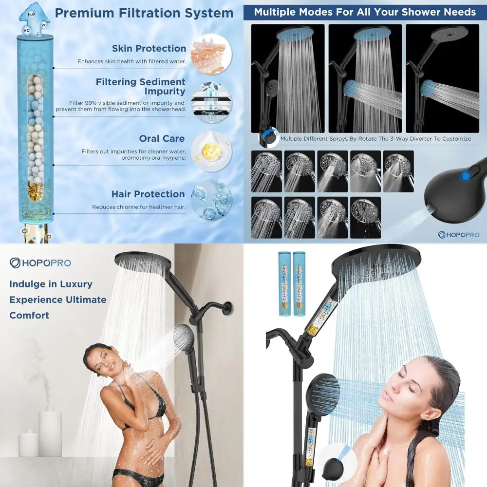 Набор для душа с фильтром и ручной лейкой высокого давления, удаляет хлор, улучшает здоровье кожи и волос, матовый
Набор для душа с фильтром и ручной лейкой высокого давления, удаляет хлор, улучшает здоровье кожи и волос, матовый