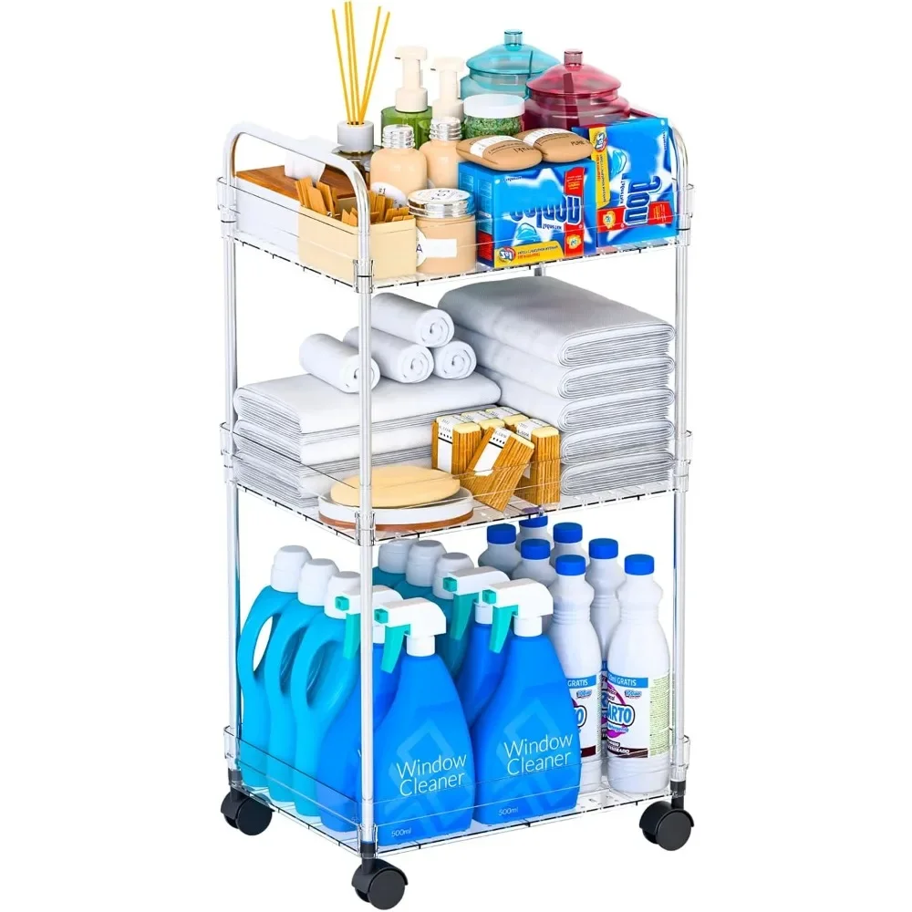 3 Tier Rolling Cart with Wheels,11.8″ W Utility Rolling Cart with Lockable Wheels for Bedside,Bedroom,Kitchen and Laundry Room
3 Tier Rolling Cart with Wheels,11.8″ W Utility Rolling Cart with Lockable Wheels for Bedside,Bedroom,Kitchen and Laundry Room