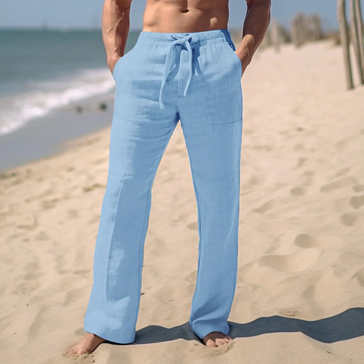 Men's Casual Pants Straight Leg Outdoor Beach Cotton Blend Lightweight Comfortable Solid Color Trousers for Daily Wear
Men's Casual Pants Straight Leg Outdoor Beach Cotton Blend Lightweight Comfortable Solid Color Trousers for Daily Wear