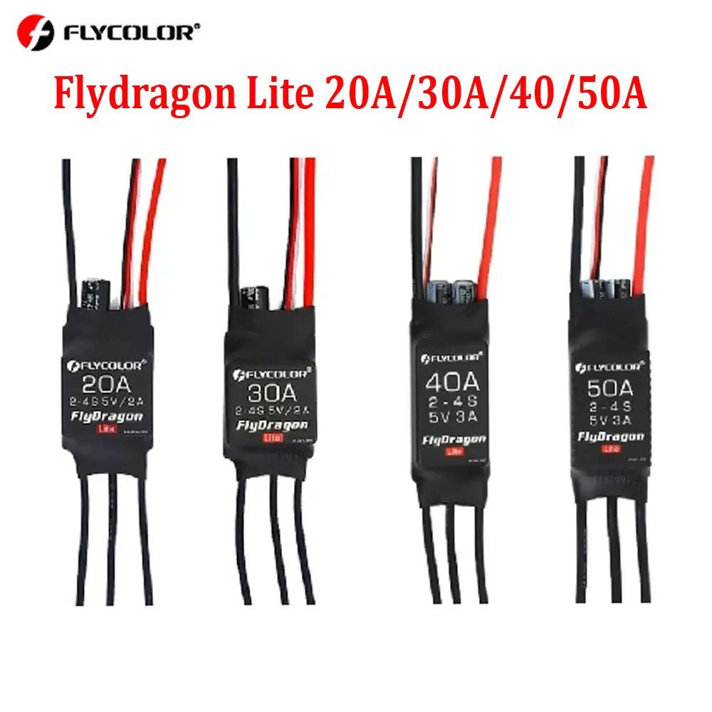 FLYCOLOR Flydragon Lite 20A/30A/40/50A 5V BEC 2-4S Бесщеточный ESC для RC самолетов FPV-дронов с неподвижным крылом
FLYCOLOR Flydragon Lite 20A/30A/40/50A 5V BEC 2-4S Бесщеточный ESC для RC самолетов FPV-дронов с неподвижным крылом