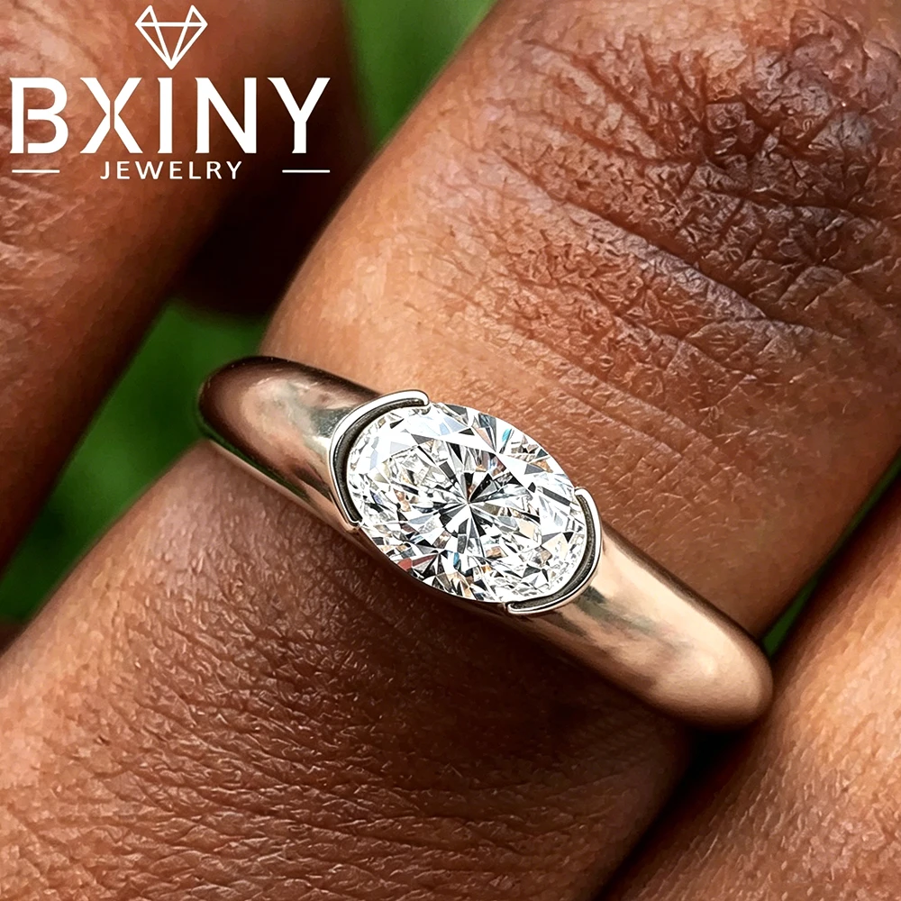 BXINY 1.5CT Oval Cut Moissanite Ring S925 Silver East West Solitaire Diamond For Women Half Bezel Setting Band Fine Jewelry Gift
BXINY 1.5CT Oval Cut Moissanite Ring S925 Silver East West Solitaire Diamond For Women Half Bezel Setting Band Fine Jewelry Gift