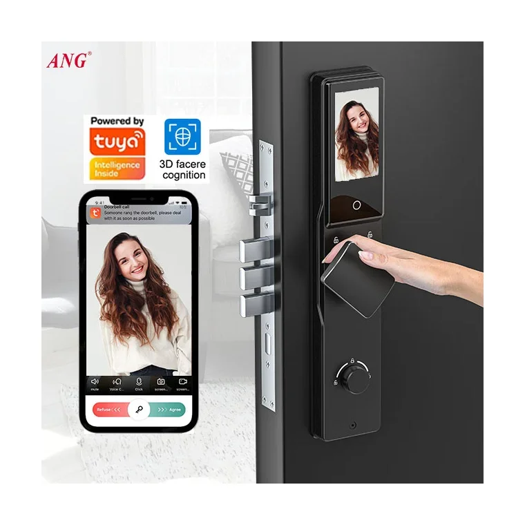 Premium Tuya Wifi Remote Control Door Lock With Camera Doorbell Push Pull Biometric Face Recognition Smart Lock
Premium Tuya Wifi Remote Control Door Lock With Camera Doorbell Push Pull Biometric Face Recognition Smart Lock
