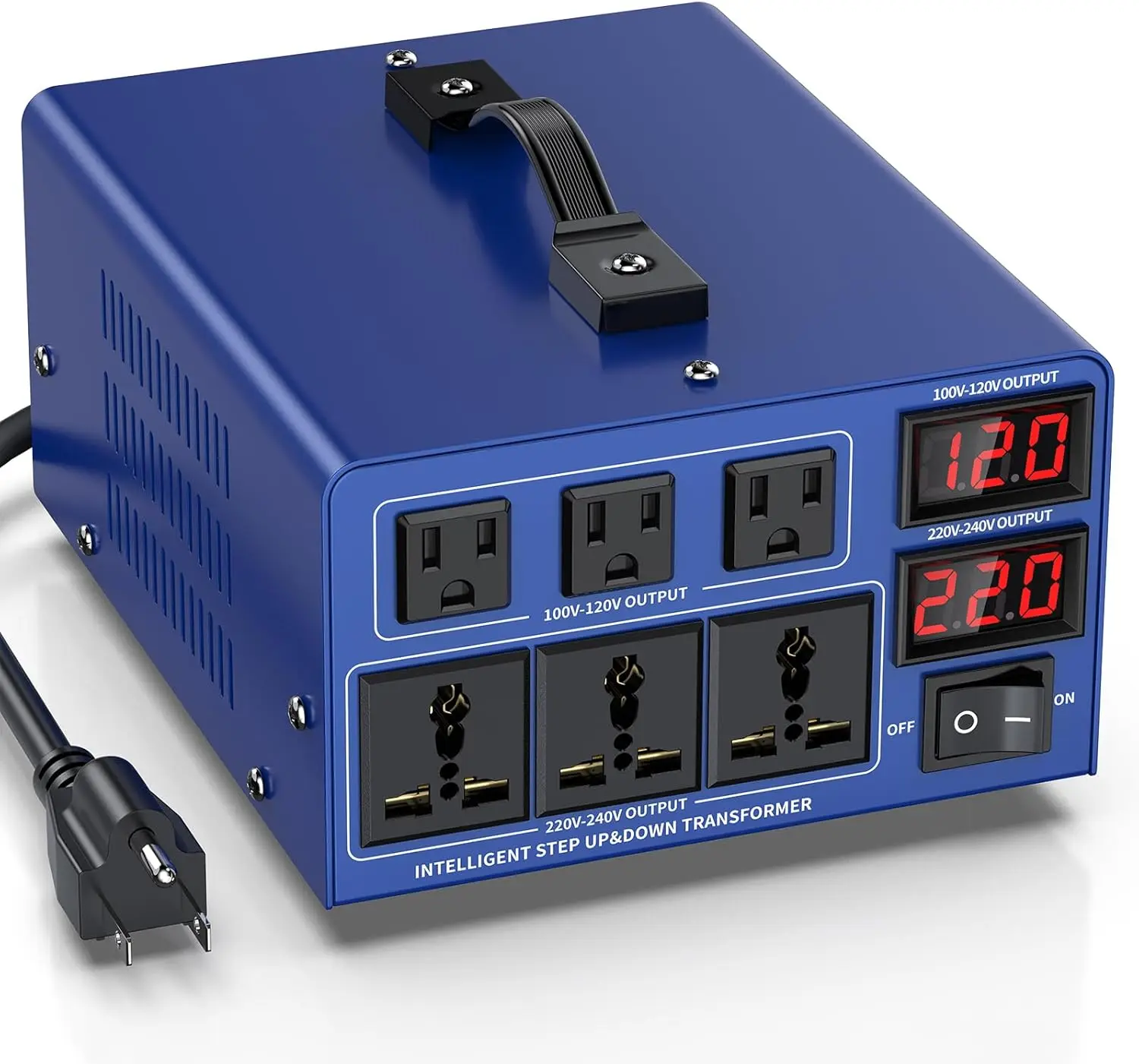 5000W Voltage Converter Transformer Step-Up/Step-Down 110V-240V AC with Circuit Breaker, US Cord, LCD Display
5000W Voltage Converter Transformer Step-Up/Step-Down 110V-240V AC with Circuit Breaker, US Cord, LCD Display