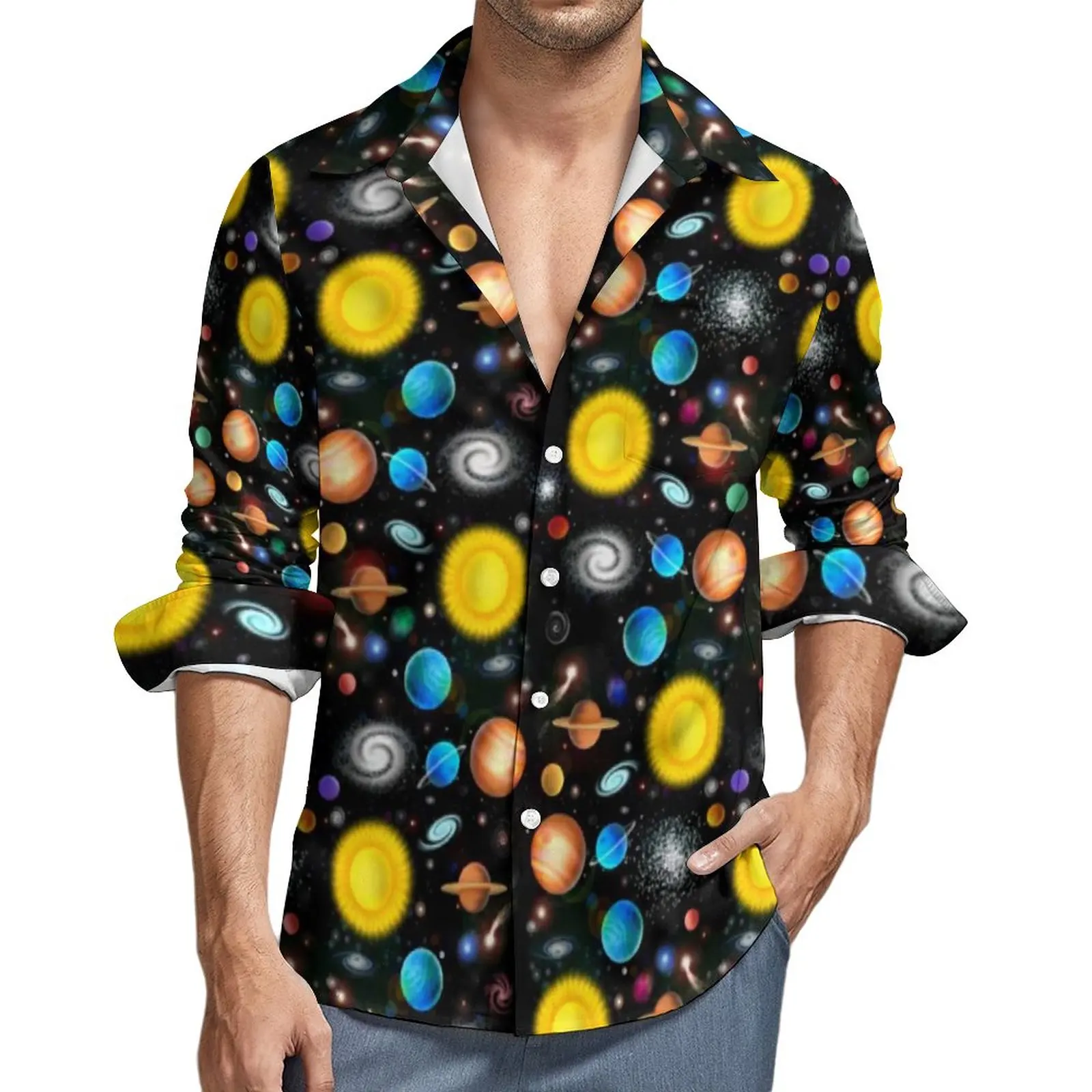 Sun Print Shirt Mens Colorful Astronomy Space Casual Shirts Spring Stylish Graphic Blouses Long Sleeve Trending Oversized Tops
Sun Print Shirt Mens Colorful Astronomy Space Casual Shirts Spring Stylish Graphic Blouses Long Sleeve Trending Oversized Tops