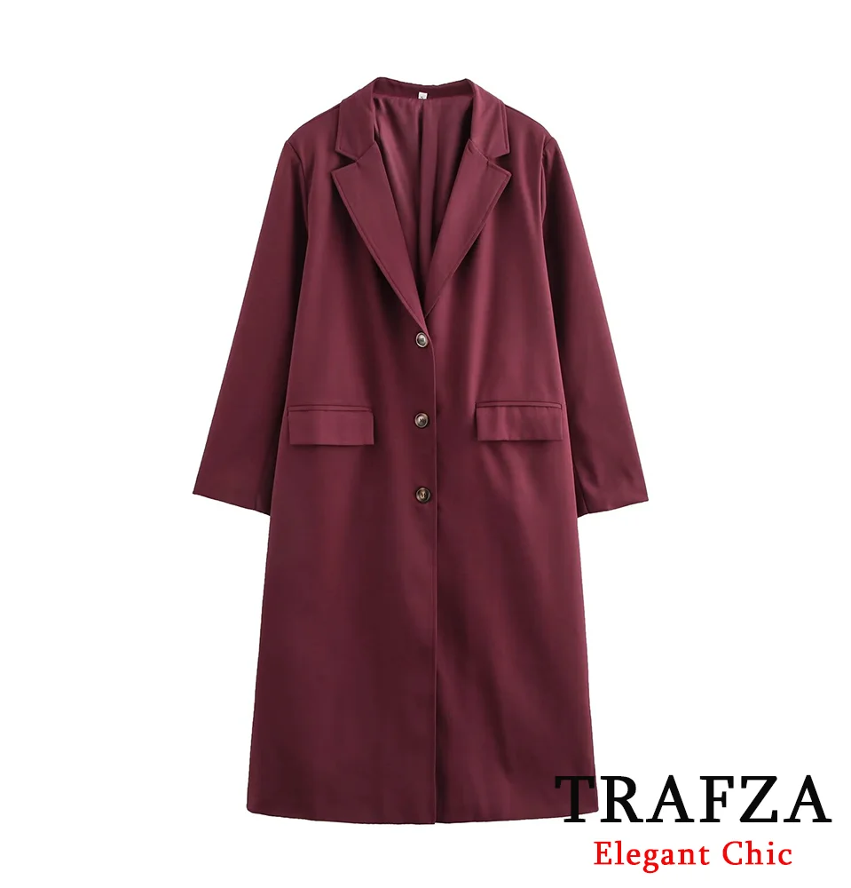 TRAFZA Women Vintage Elegant Long Coat With Lined Lapel Red Coat 2024 New Fall Winter Fashion High Street Coat Casual Coat
TRAFZA Women Vintage Elegant Long Coat With Lined Lapel Red Coat 2024 New Fall Winter Fashion High Street Coat Casual Coat