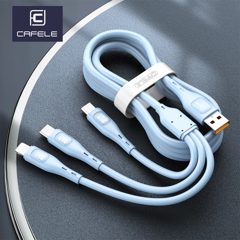 CAFELE 3-in-1 USB 120W 6A Fast Charger Cable Car USB to Type-C Micro Lightning Cable for iPhone 16 15 14 13 12 11 Samsung Xiaomi
CAFELE 3-in-1 USB 120W 6A Fast Charger Cable Car USB to Type-C Micro Lightning Cable for iPhone 16 15 14 13 12 11 Samsung Xiaomi