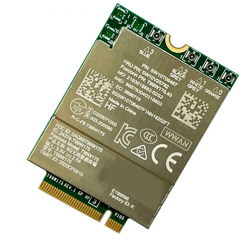 CJSD-5G NR M.2 Card T99W175.43 X55 Module FRU 5W10V25782 For Yoga 5G-14Q8CX05 & Ideapad 5G-14Q8X05 Laptops
CJSD-5G NR M.2 Card T99W175.43 X55 Module FRU 5W10V25782 For Yoga 5G-14Q8CX05 & Ideapad 5G-14Q8X05 Laptops