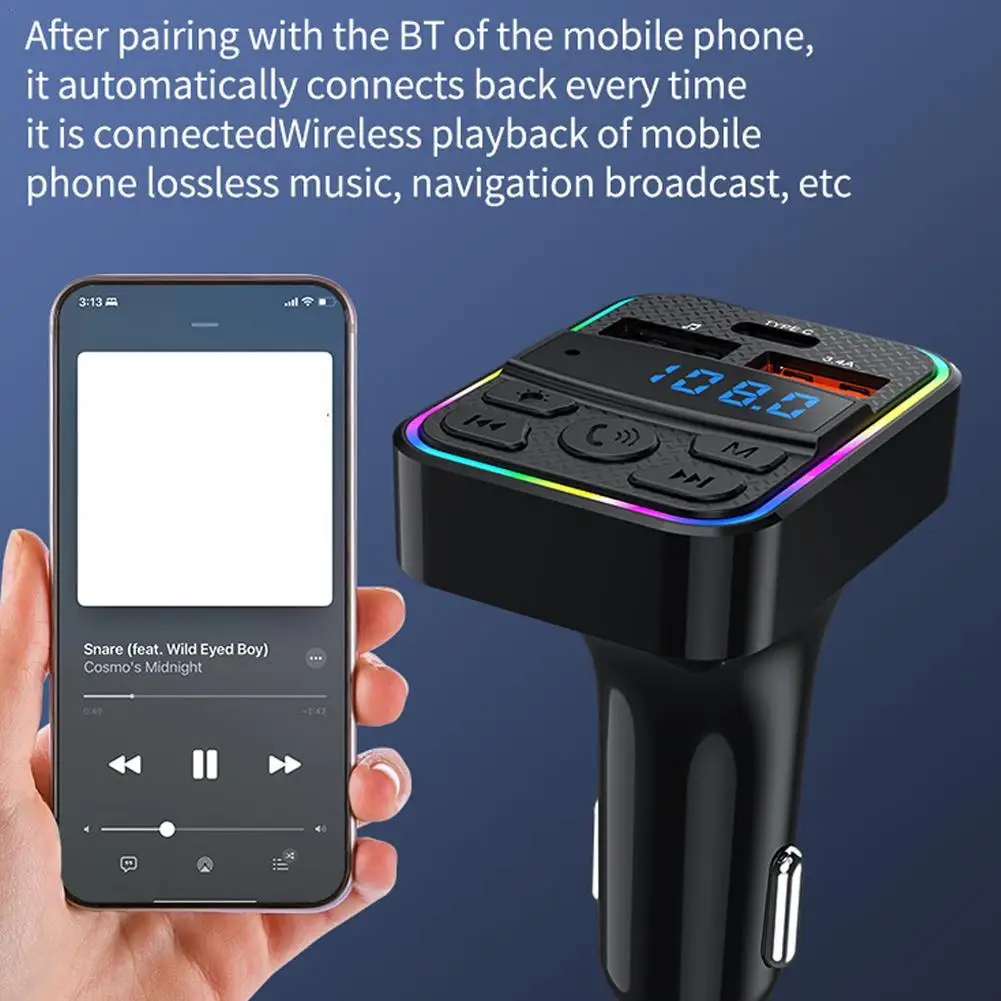 Автомобильное зарядное устройство FM-передатчик USB Type-C Беспроводные громкие звонки Поддержка TF с функцией мобильного телефона A2DP Быстрая зарядка
Автомобильное зарядное устройство FM-передатчик USB Type-C Беспроводные громкие звонки Поддержка TF с функцией мобильного телефона A2DP Быстрая зарядка