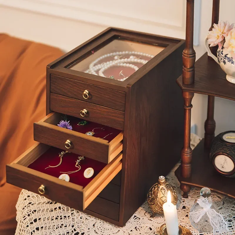 Retro Wooden Jewelry Box - Multi-Layer Desktop Organizer, Collection Display Drawer, Vintage Style Decor for Elegant Homes
Retro Wooden Jewelry Box - Multi-Layer Desktop Organizer, Collection Display Drawer, Vintage Style Decor for Elegant Homes