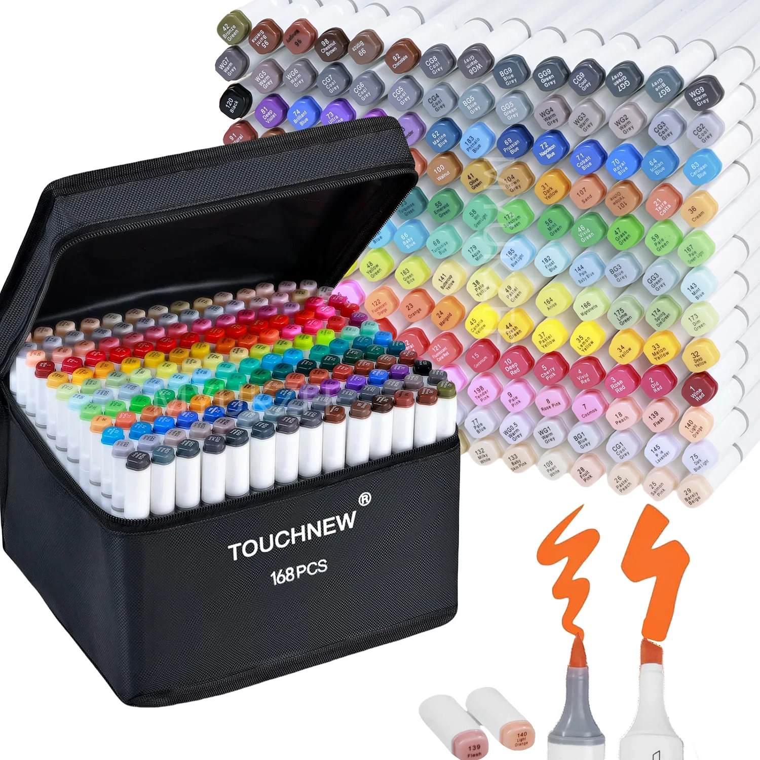 TOUCHNEW Alcohol Markers Soft Brush Tip, 168 Colors Dual Tip Brush&Chisel Art Markers Set for Adult Artists Drawing Coloring
TOUCHNEW Alcohol Markers Soft Brush Tip, 168 Colors Dual Tip Brush&Chisel Art Markers Set for Adult Artists Drawing Coloring