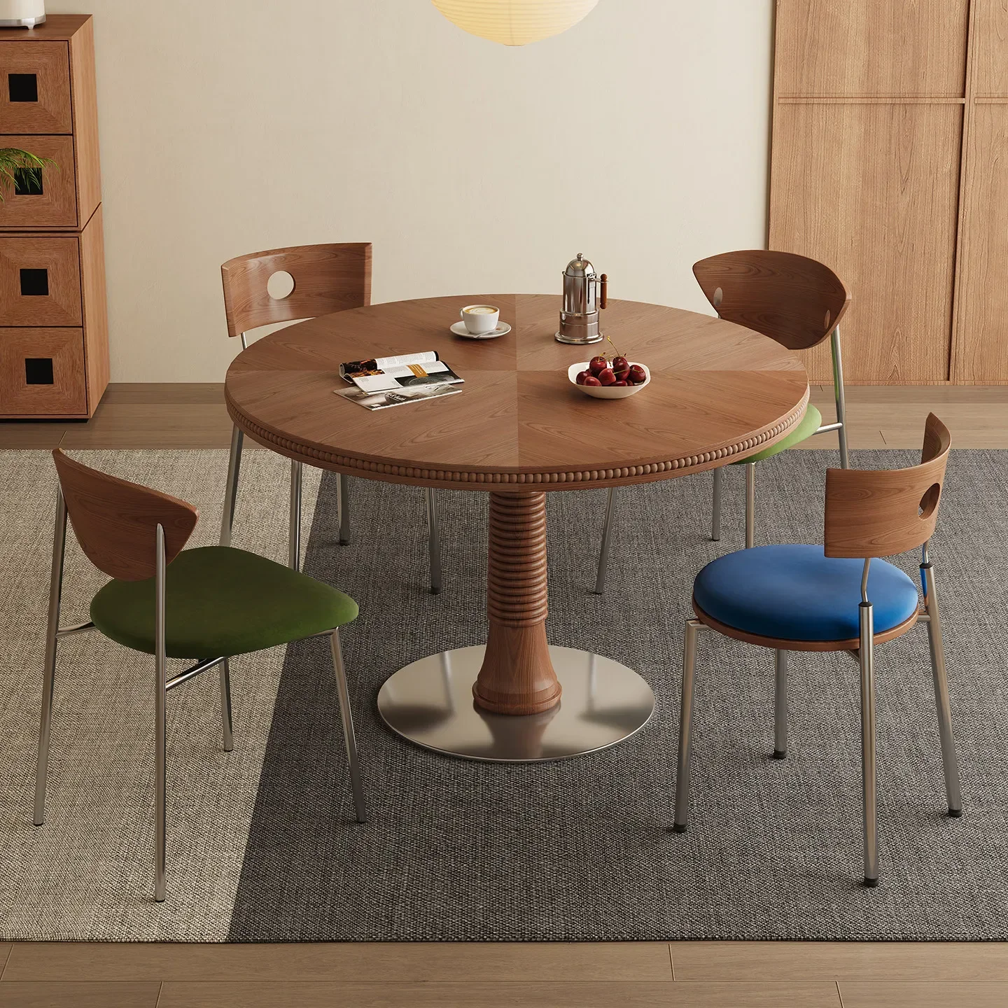 DSA medieval solid wood round table French retro small apartment family dining table new walnut round dining table
DSA medieval solid wood round table French retro small apartment family dining table new walnut round dining table