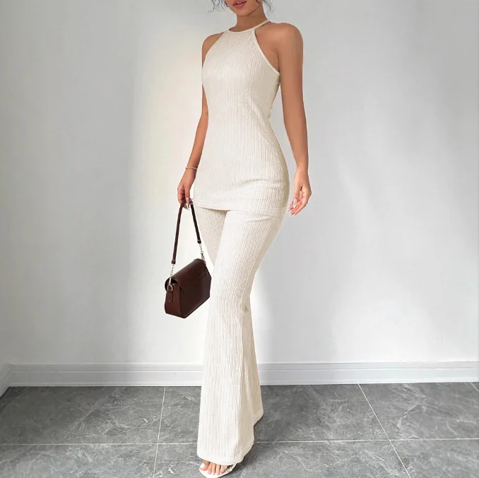 Urban Women's Two-Piece Set Skinny Hanging Neck Loose Wide Leg Pants Set Temperament Set Commuting Elegant Trend Two-Piece Set
Urban Women's Two-Piece Set Skinny Hanging Neck Loose Wide Leg Pants Set Temperament Set Commuting Elegant Trend Two-Piece Set
