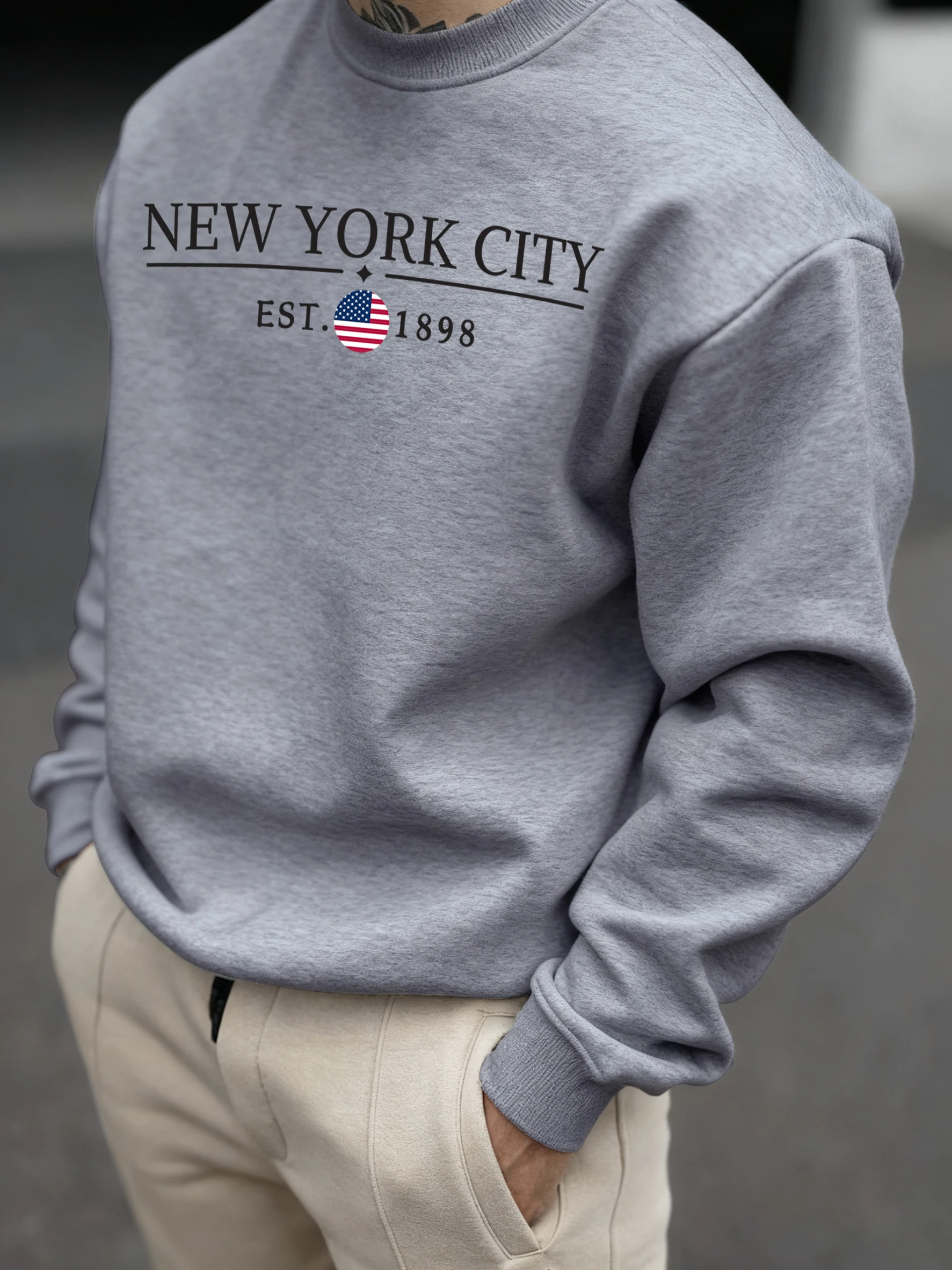 New York City Est.1898 Мужская толстовка с принтом, повседневные свободные универсальные флисовые пуловеры с длинными рукавами, винтажные топы унисекс с круглым вырезом
New York City Est.1898 Мужская толстовка с принтом, повседневные свободные универсальные флисовые пуловеры с длинными рукавами, винтажные топы унисекс с круглым вырезом