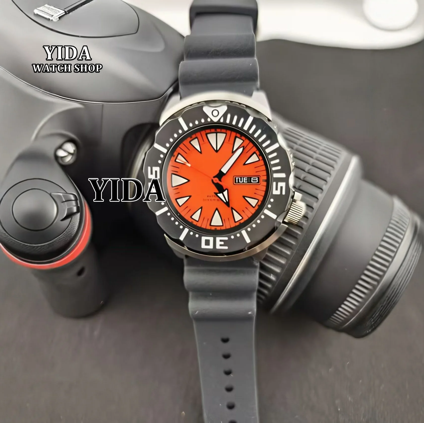 for Monster 20ATM Waterproof Case Rubber Strap 28.5mm Green Luminous Dial Hands NH36 Case Sapphire Glass for NH36A/4R Movement
for Monster 20ATM Waterproof Case Rubber Strap 28.5mm Green Luminous Dial Hands NH36 Case Sapphire Glass for NH36A/4R Movement