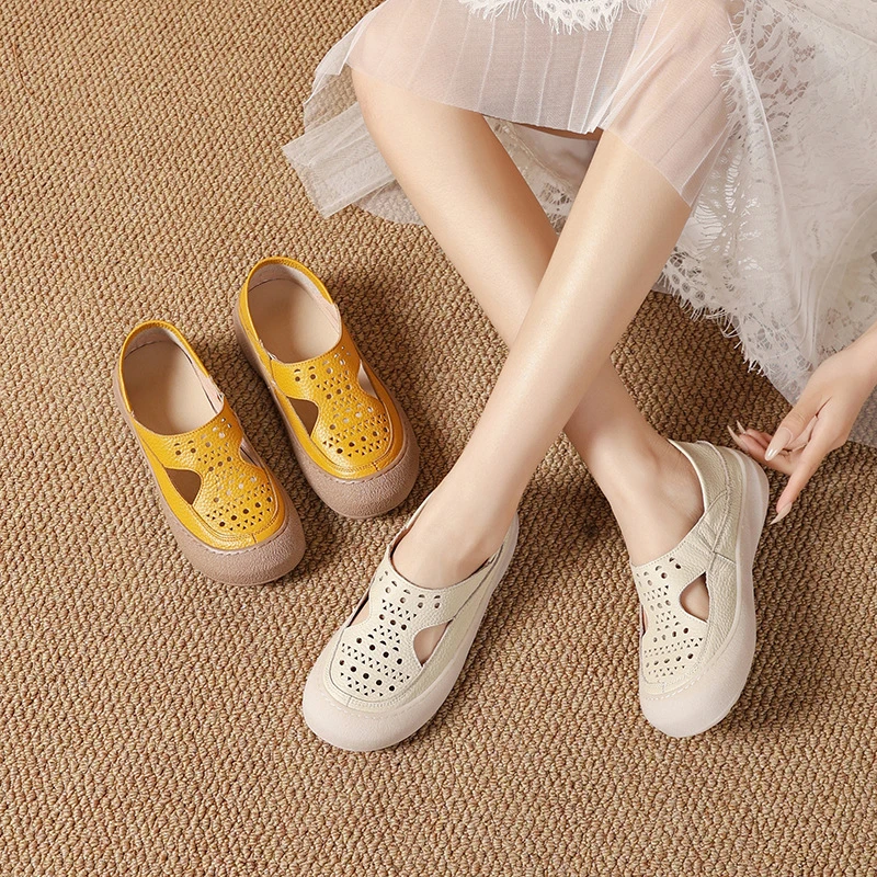 Mori Girl Genuine Leather Perforated Shoes Women Foldable Back Ballet Flats Woman Cutout Chunky Loafer Wavy Breathable Moccasins
Mori Girl Genuine Leather Perforated Shoes Women Foldable Back Ballet Flats Woman Cutout Chunky Loafer Wavy Breathable Moccasins